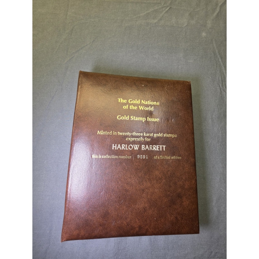 Gold Nations of the World Stamps Minted In 23K Stamp Album Philatelic LE 9591
